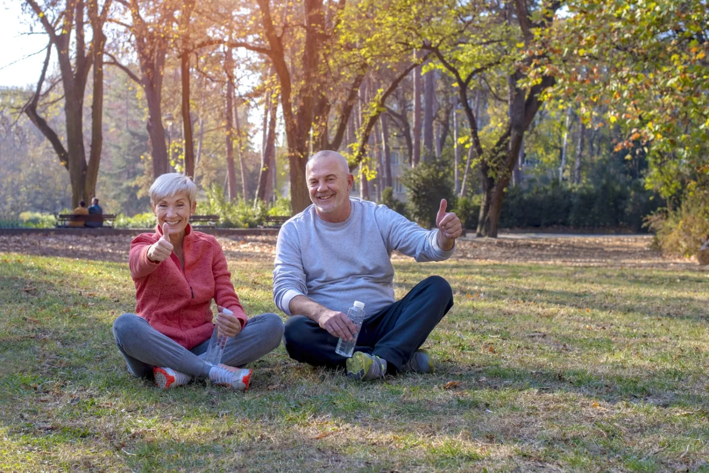 Senior couple sitting outdoors together along the Colorado Front Range